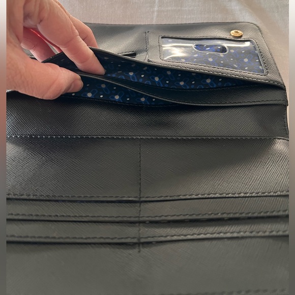 Tory Burch Robinson Black large Leather Wallet - Picture 9 of 13